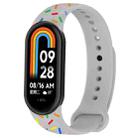 For Xiaomi Band 8 Sports Rainbow Dots Silicone Buckle Watch Band(Gray) - 1