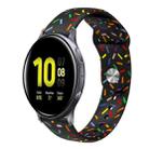 For Samsung Galaxy Watch 4 40mm / 44mm Sports Rainbow Dots Silicone Buckle Watch Band(Black) - 1