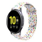 For Samsung Galaxy Watch 4 40mm / 44mm Sports Rainbow Dots Silicone Buckle Watch Band(White) - 1