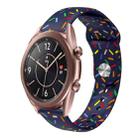 For Samsung Galaxy Watch 4 Classic 42mm / 46mm Sports Rainbow Dots Silicone Buckle Watch Band(Blue) - 1