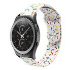 For Samsung Galaxy watch Active 40mm Sports Rainbow Dots Silicone Buckle Watch Band(White) - 1