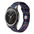 For Samsung Galaxy watch Active 40mm Sports Rainbow Dots Silicone Buckle Watch Band(Blue) - 1