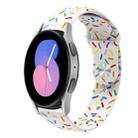 For Samsung Galaxy Watch 42mm Sports Rainbow Dots Silicone Buckle Watch Band(White) - 1