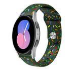 For Samsung Galaxy Watch 42mm Sports Rainbow Dots Silicone Buckle Watch Band(Green) - 1
