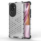For OPPO Reno10 Pro+ Shockproof Honeycomb Phone Case(White) - 1