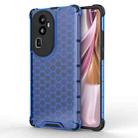 For OPPO Reno10 Pro+ Shockproof Honeycomb Phone Case(Blue) - 1