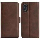 For OPPO A38 Dual-side Magnetic Buckle Horizontal Flip Leather Phone Case(Brown) - 1