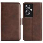 For OPPO A79 Dual-side Magnetic Buckle Horizontal Flip Leather Phone Case(Brown) - 1