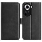 For OPPO Reno11 5G Global Dual-side Magnetic Buckle Horizontal Flip Leather Phone Case(Black) - 1
