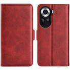 For OPPO Reno11 5G Global Dual-side Magnetic Buckle Horizontal Flip Leather Phone Case(Red) - 1