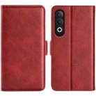 For OPPO K12 Dual-side Magnetic Buckle Horizontal Flip Leather Phone Case(Red) - 1