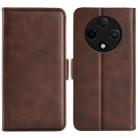 For OPPO A3 Pro 5G China Dual-side Magnetic Buckle Horizontal Flip Leather Phone Case(Brown) - 1