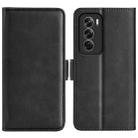 For OPPO Reno12 5G Global Dual-side Magnetic Buckle Horizontal Flip Leather Phone Case(Black) - 1