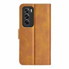 For OPPO Reno12 5G Global Dual-side Magnetic Buckle Horizontal Flip Leather Phone Case(Yellow) - 3