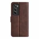 For OPPO Reno12 5G Global Dual-side Magnetic Buckle Horizontal Flip Leather Phone Case(Brown) - 3