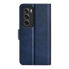 For OPPO Reno12 5G Global Dual-side Magnetic Buckle Horizontal Flip Leather Phone Case(Dark Blue) - 3