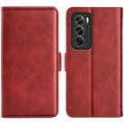 For OPPO Reno12 5G Global Dual-side Magnetic Buckle Horizontal Flip Leather Phone Case(Red) - 1