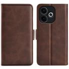 For OPPO A5 Pro Global Dual-side Magnetic Buckle Horizontal Flip Leather Phone Case(Brown) - 1