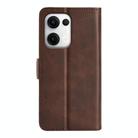 For OPPO Reno13 5G Dual-side Magnetic Buckle Horizontal Flip Leather Phone Case(Brown) - 3