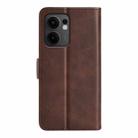 For OPPO Reno13 F Dual-side Magnetic Buckle Horizontal Flip Leather Phone Case(Brown) - 3