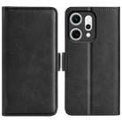 For OPPO Reno14 Pro 5G Global Dual-side Magnetic Buckle Horizontal Flip Leather Phone Case(Black) - 1