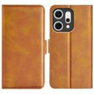 For OPPO Reno14 Pro 5G Global Dual-side Magnetic Buckle Horizontal Flip Leather Phone Case(Yellow) - 1