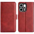 For OPPO Reno14 5G Global Dual-side Magnetic Buckle Horizontal Flip Leather Phone Case(Red) - 1
