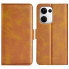 For OPPO Reno13 Pro 5G Dual-side Magnetic Buckle Horizontal Flip Leather Phone Case(Yellow) - 1