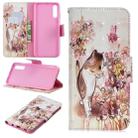 3D Colored Drawing Pattern Horizontal Flip Leather Case for Galaxy A70, with Holder & Card Slots & Wallet(Cat) - 1