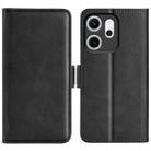 For OPPO Reno14 F 5G Dual-side Magnetic Buckle Horizontal Flip Leather Phone Case(Black) - 1