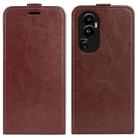 For OPPO Reno10 R64 Texture Single Vertical Flip Leather Phone Case(Brown) - 1