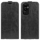 For OPPO Reno10 Pro R64 Texture Single Vertical Flip Leather Phone Case(Black) - 1