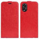 For OPPO A38 R64 Texture Single Vertical Flip Leather Phone Case(Red) - 1