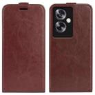 For OPPO A79 R64 Texture Single Vertical Flip Leather Phone Case(Brown) - 1