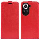 For OPPO Reno11 5G Global R64 Texture Single Vertical Flip Leather Phone Case(Red) - 1