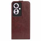 For OPPO Reno11 F 5G R64 Texture Single Vertical Flip Leather Phone Case(Brown) - 3