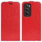 For OPPO Reno12 5G Global R64 Texture Single Vertical Flip Leather Phone Case(Red) - 1