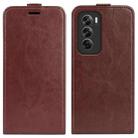 For OPPO Reno12 5G Global R64 Texture Single Vertical Flip Leather Phone Case(Brown) - 1