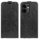 For OPPO Reno13 F R64 Texture Single Vertical Flip Leather Phone Case(Black) - 1