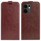 For OPPO Reno13 F R64 Texture Single Vertical Flip Leather Phone Case(Brown) - 1