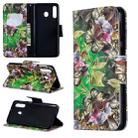 3D Colored Drawing Pattern Horizontal Flip Leather Case for Galaxy M30, with Holder & Card Slots & Wallet(Green Butterfly) - 1