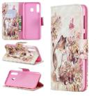 3D Colored Drawing Pattern Horizontal Flip Leather Case for Galaxy M30, with Holder & Card Slots & Wallet(Cat) - 1