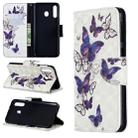 3D Colored Drawing Pattern Horizontal Flip Leather Case for Galaxy M30, with Holder & Card Slots & Wallet(Butterflies) - 1