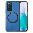 For vivo T1 Solid Color Leather Skin Back Cover Magsafe Phone Case(Blue) - 1