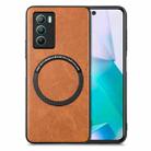 For vivo T1 Solid Color Leather Skin Back Cover Magsafe Phone Case(Brown) - 1