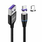 ENKAY 2 in 1 5A USB to Type-C + 8 Pin Magnetic Fast Charging Data Cable with LED Light, Length: 1m(Black) - 1