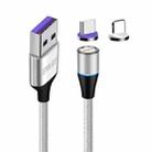 ENKAY 2 in 1 5A USB to Type-C + 8 Pin Magnetic Fast Charging Data Cable with LED Light, Length: 1m(Silver) - 1