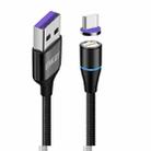 ENKAY ENK-CB1391 5A USB to Type-C Magnetic Fast Charging Data Cable with LED Light, Length: 1m(Black) - 1