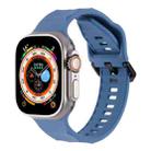 For Apple Watch Ultra 49mm Ripple Silicone Sports Watch Band(Light Blue) - 1