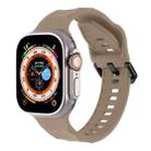 For Apple Watch Ultra 49mm Ripple Silicone Sports Watch Band(Brown) - 1